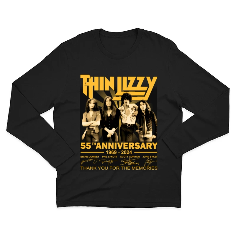 Thin Lizzy 55th Anniversary Commemorative Band Photo (1969-2024) Male Long Sleeve T-Shirt