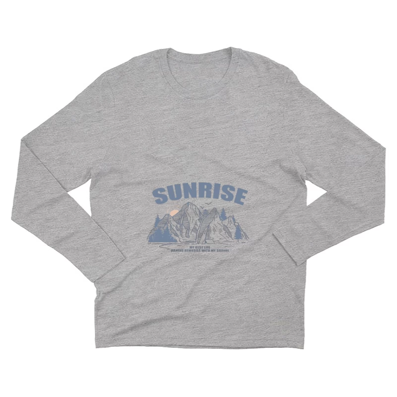 Berglandschaft bei Sonnenaufgang Herren Langarm T-Shirt