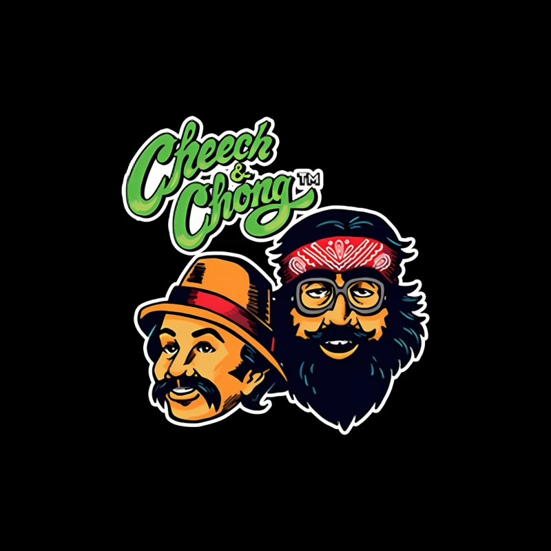 Cheech & Chong Retro Cartoon Logo Design Throw Pillow