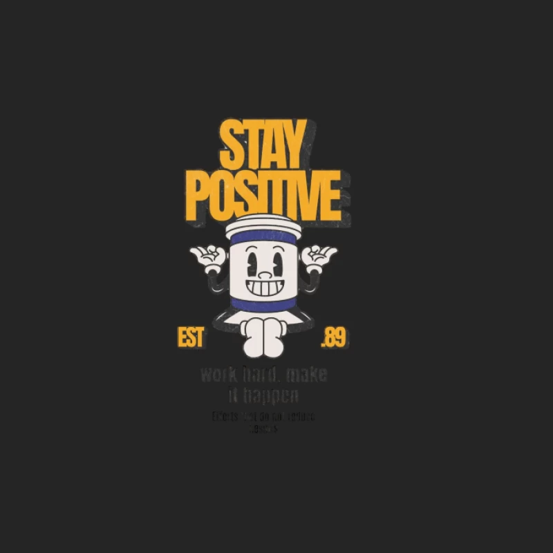 Bleib Positiv Cartoon Design Damen Pullover Sweatshirt