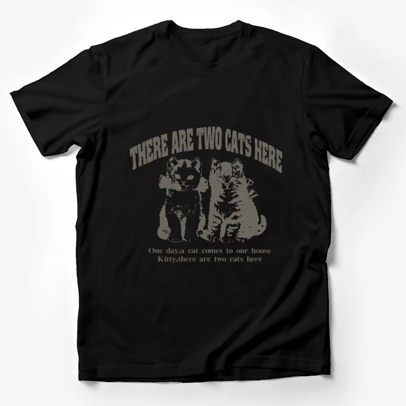 Zwei Katzen Illustration mit Text Herren T-Shirt