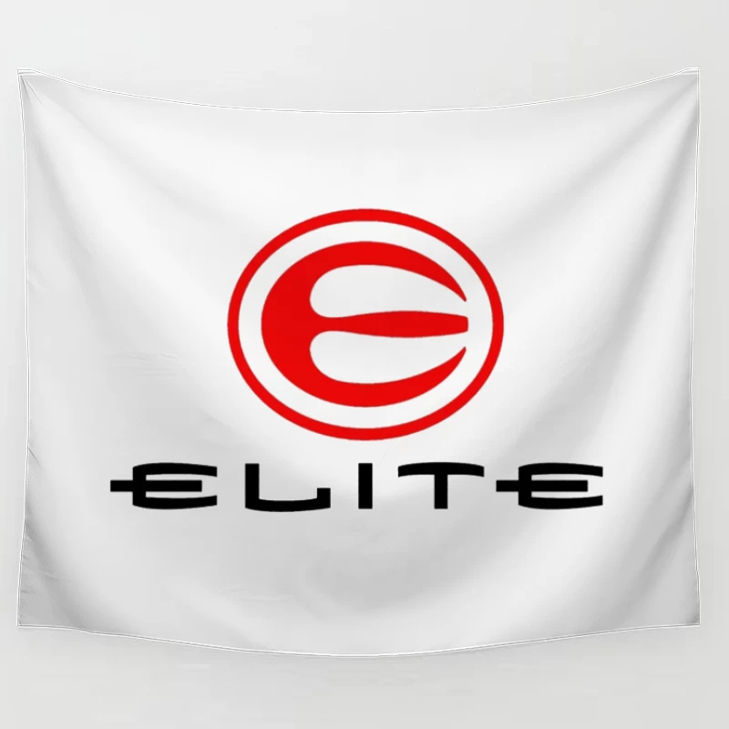 Elite Sports Brand Red and White Minimal Logo Tapestry