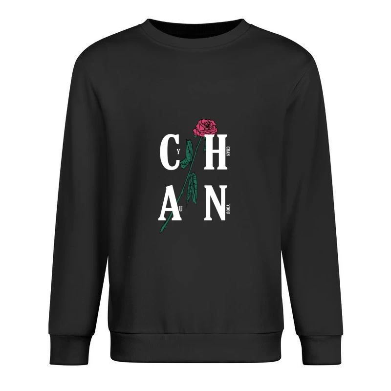 Rosenblumentextdesign Herren Pullover Sweatshirt