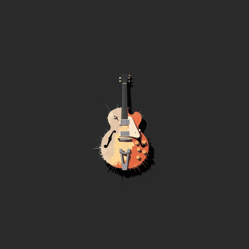Abstract Electric Guitar Illustration: A Fusion of Art and Music Baseball Cap
