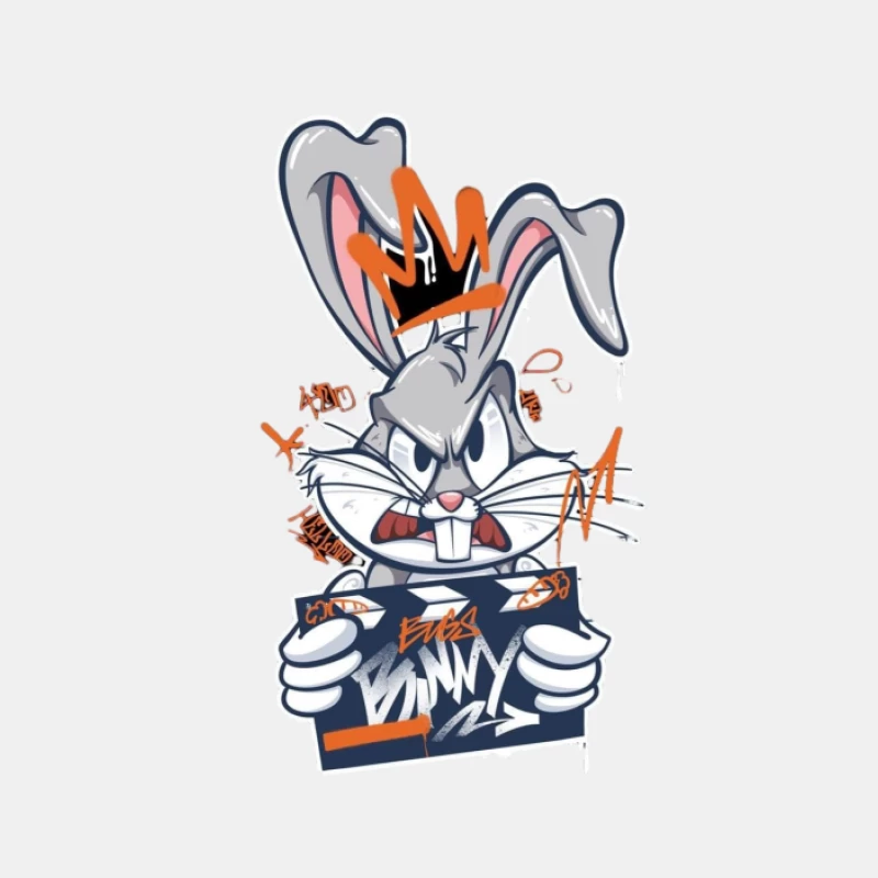 Graffiti-Hase mit Krone Herren Tanktops