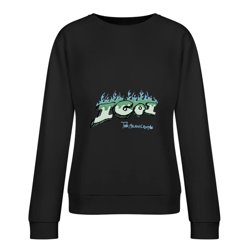 IGOT Grafik mit Flammen und Text Damen Pullover Sweatshirt