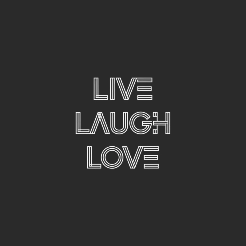 Minimalist White Typography: Live Laugh Love Inspirational Quote Design Baseball Cap