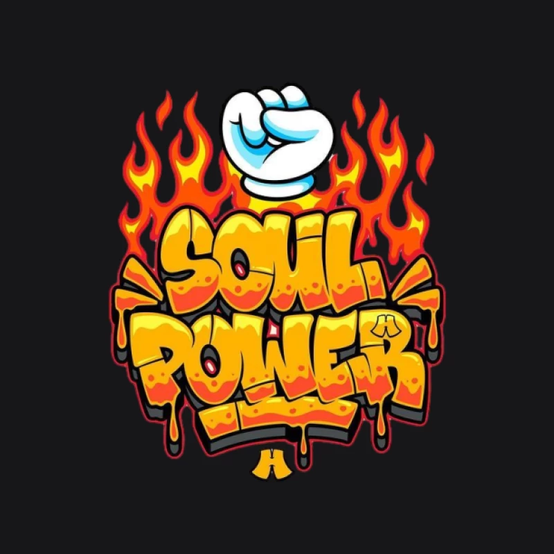Bunte Soul Power-Graffiti-Illustration Herren Pullover Hoodie