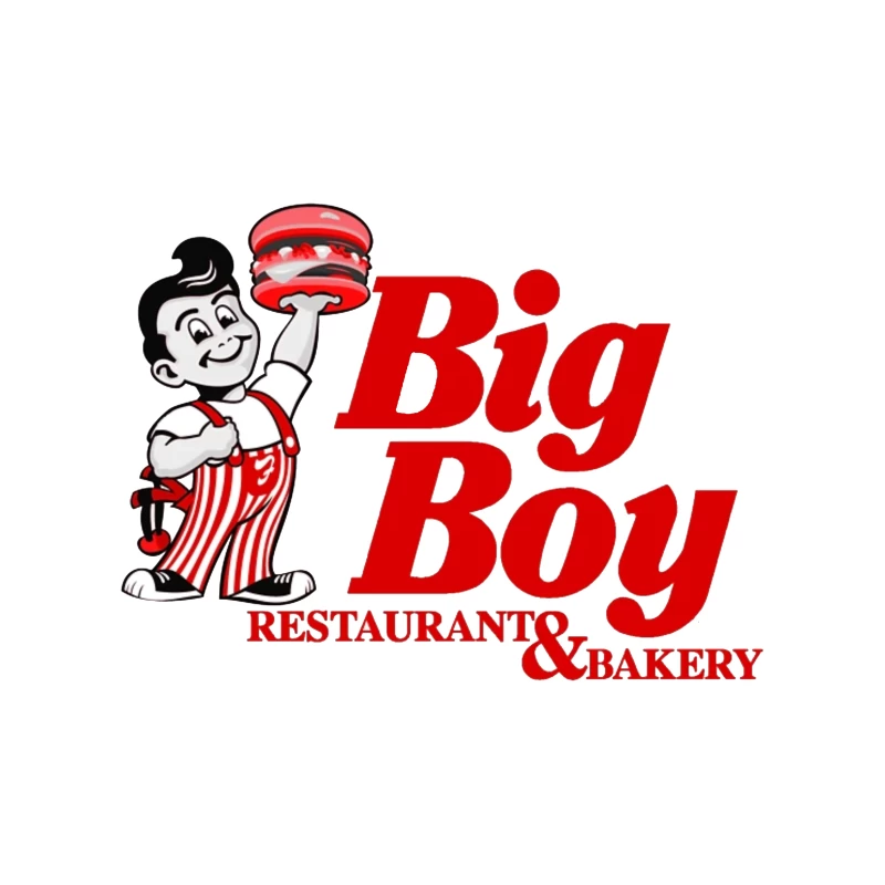 Vintage Big Boy Restaurant and Bakery Logo with Cartoon Mascot Tapestry