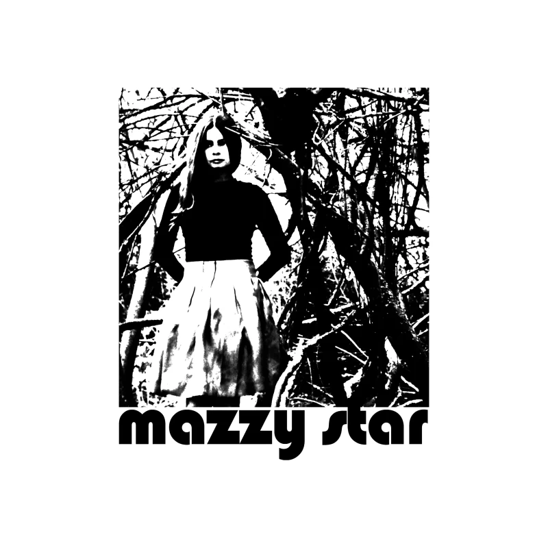 Mazzy Star Black White Throw Pillow