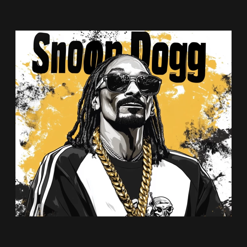 Stylized Portrait of Snoop Dogg: Hip-Hop Icon in Artistic Rendering Mouse Pad