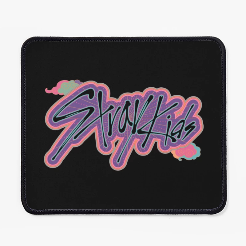 Retro Neon Graffiti Typography Art Mouse Pad