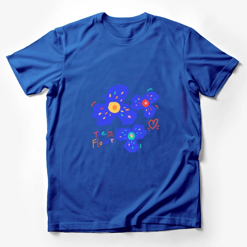 Bunte Blumenillustration Herren T-Shirt