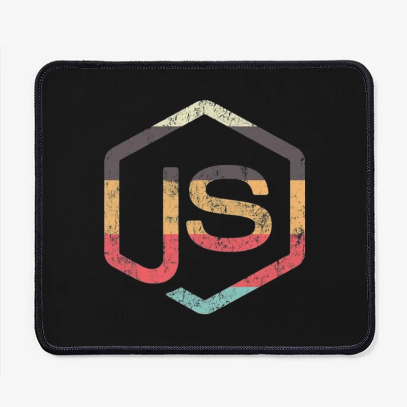 Vintage JavaScript Hexagonal Logo Design Mouse Pad