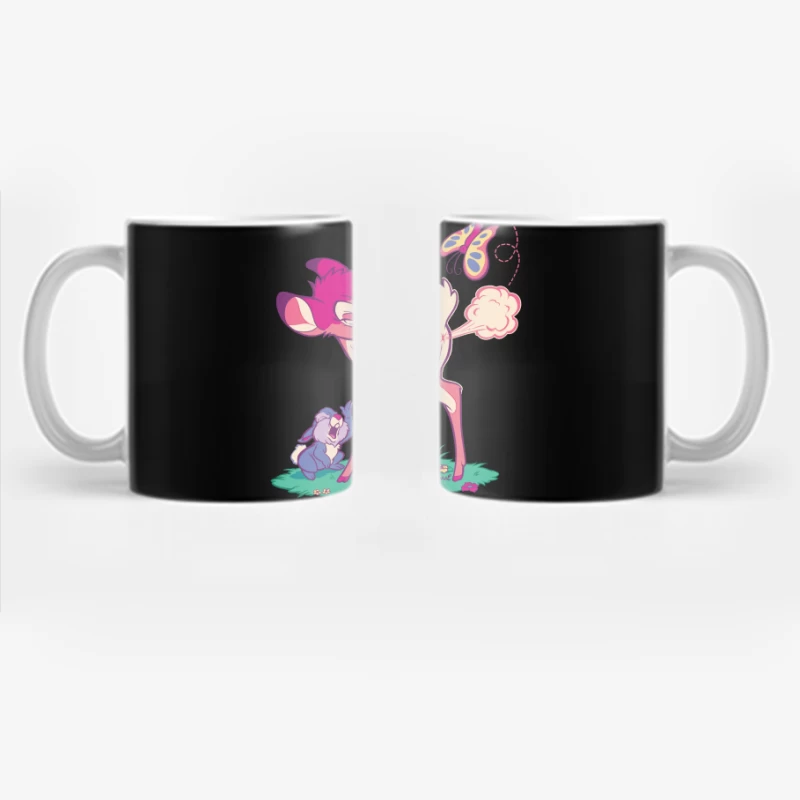 Cute Cartoon Deer with Butterfly Coffee Mug