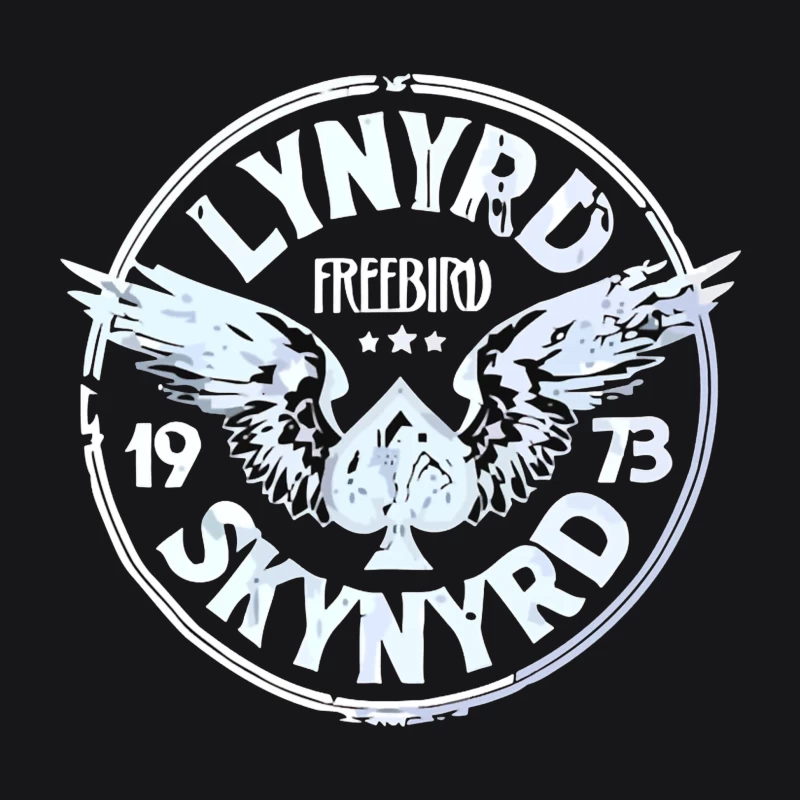 Lynyrd Skynyrd Freebird Winged Spade Logo 1973 Male Pullover Hoodie