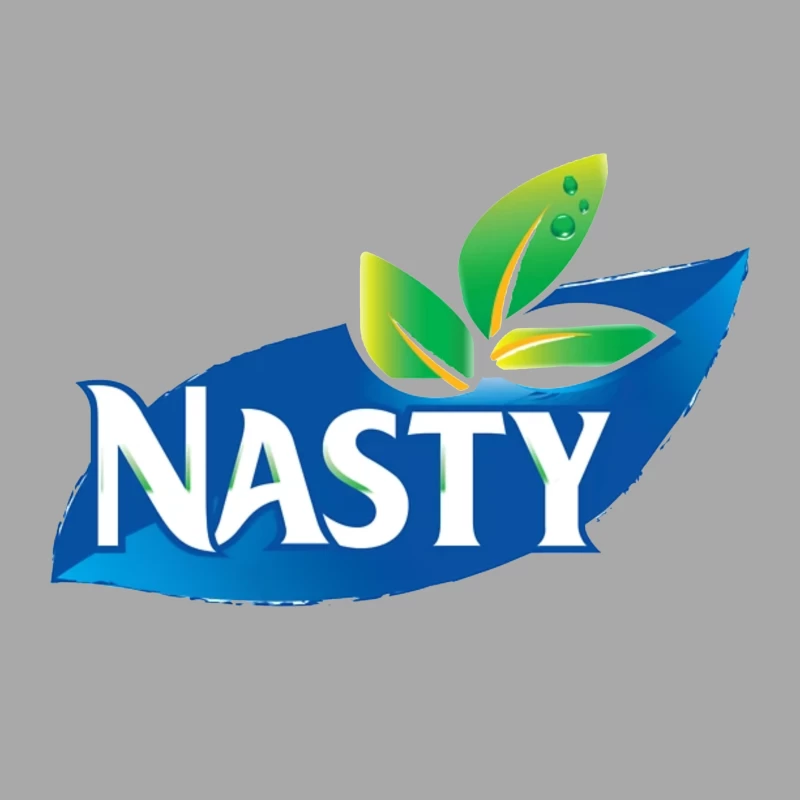 Nasty Brand Logo with Blue Banner and Green Leaf Emblem Female Pullover Hoodie