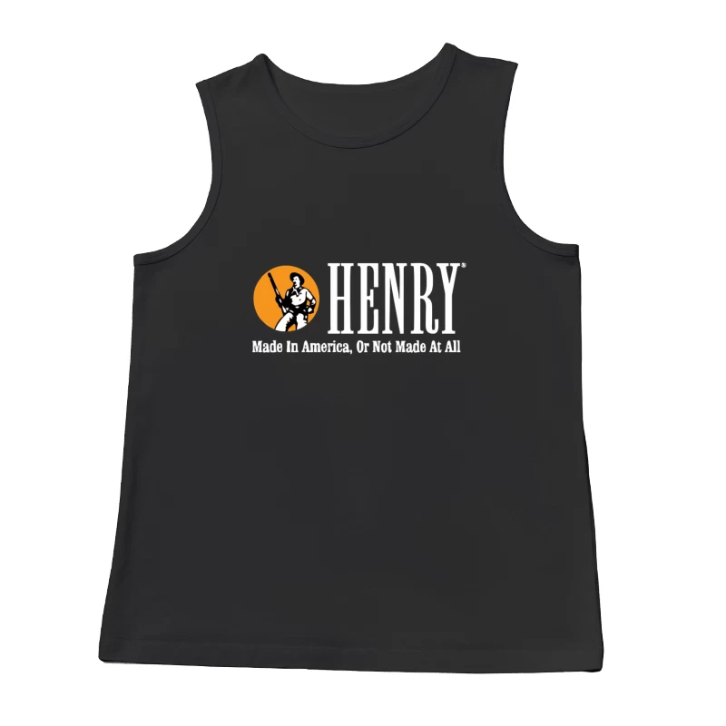 Henry Rifles Vintage Logo with American Manufacturing Slogan Male Tank Top