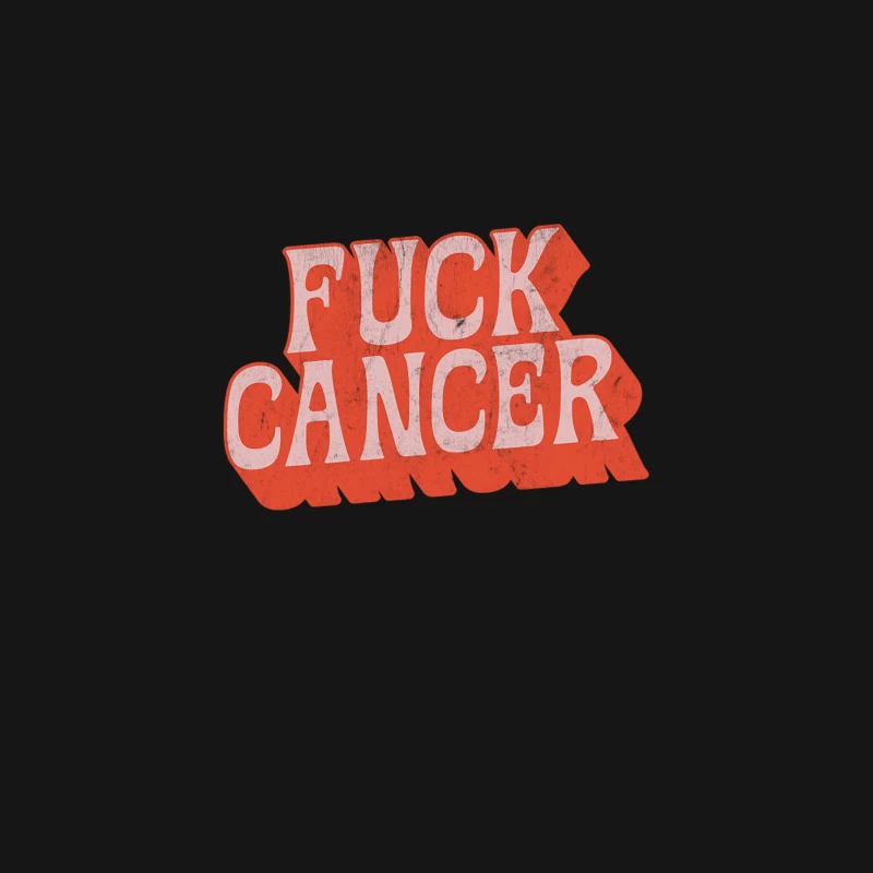 Fuck Cancer  Retro Style Typography Design Desk Mat