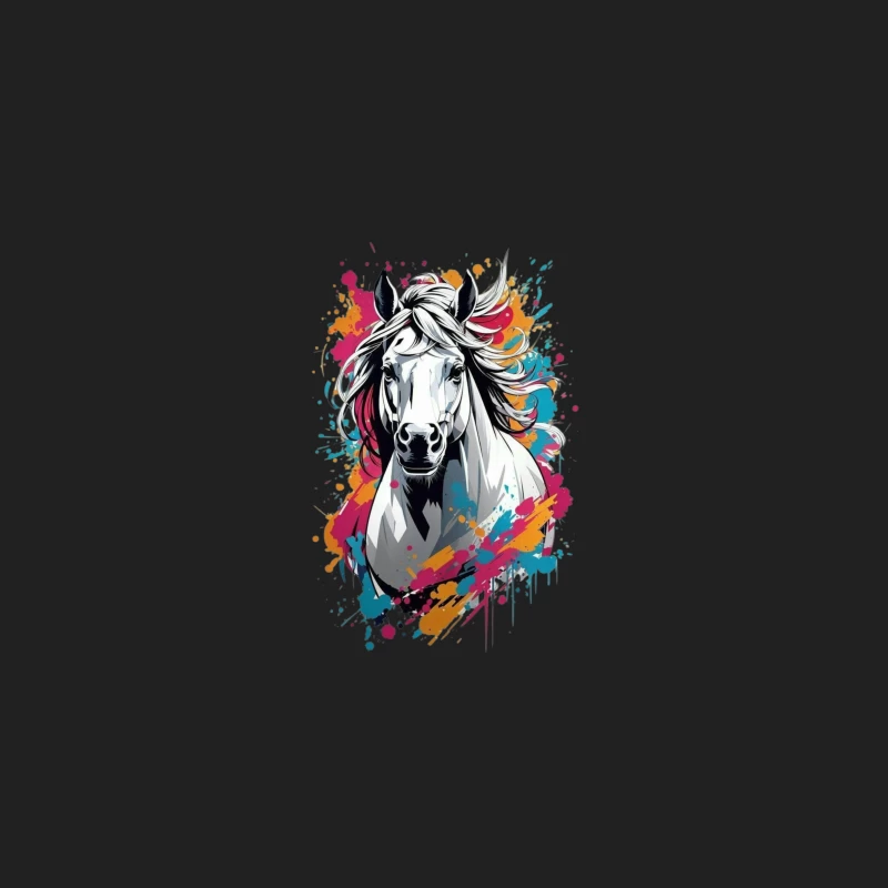 Colorful Digital Art of a Horse Bucket Hat