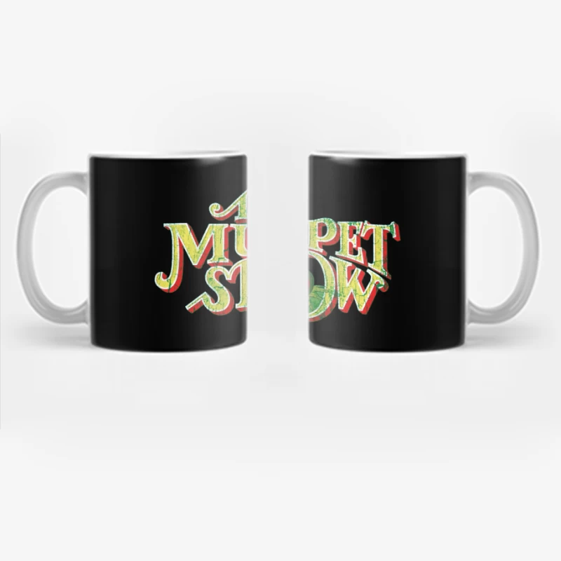 Vintage Logo Design of The Muppet Show with Green Frog Character Coffee Mug