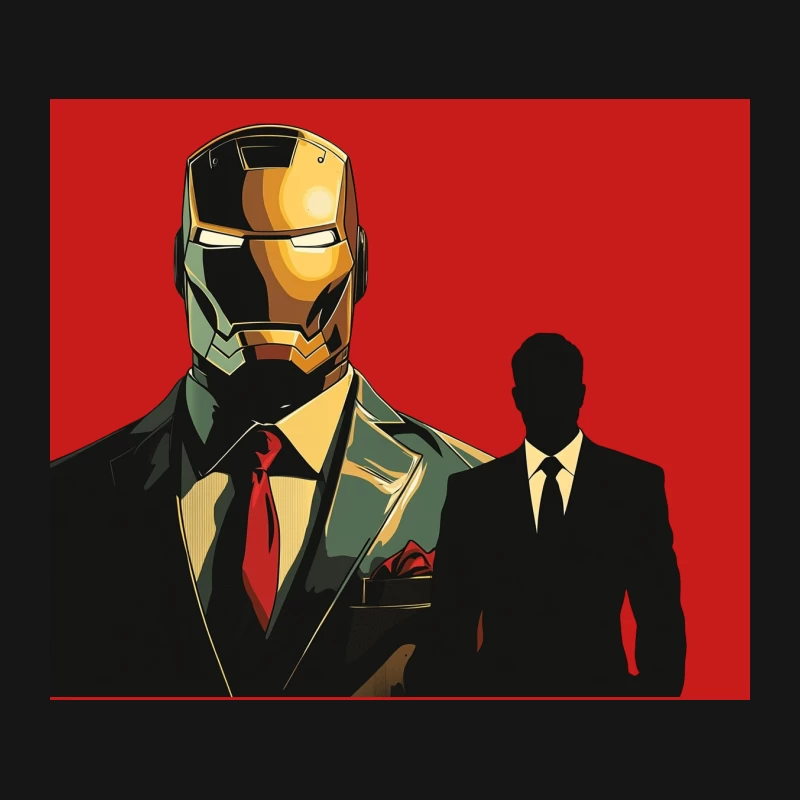 Iron Man: Superhero in Business Attire with Shadowy Companion Mouse Pad