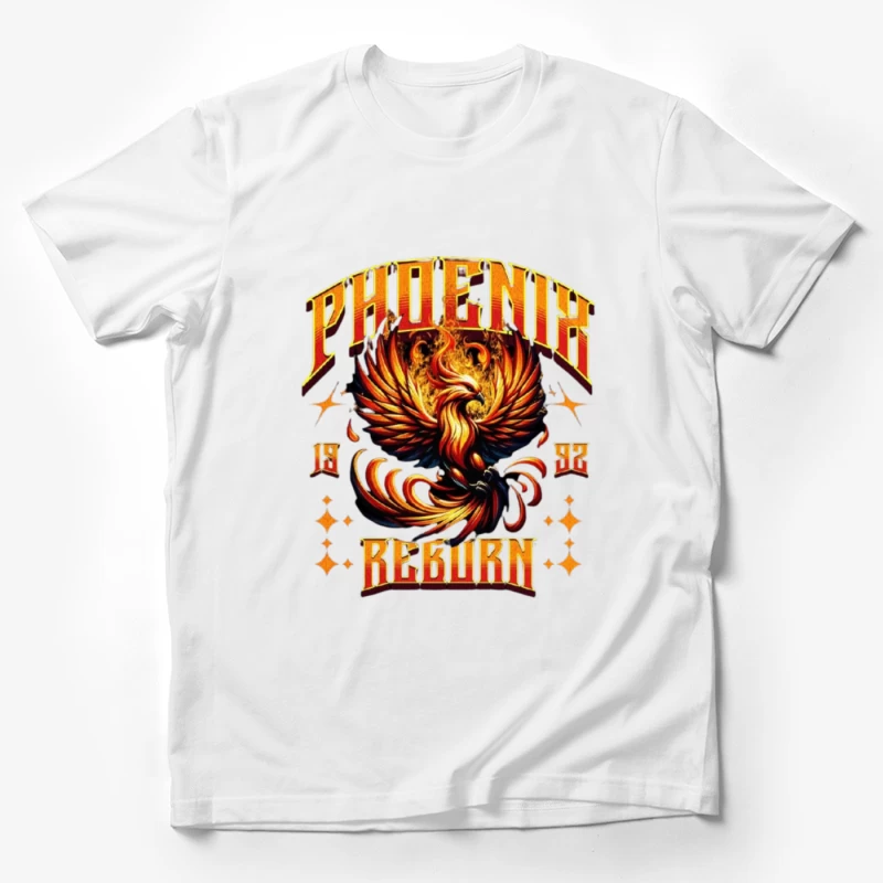 Vintage Phoenix Reborn Fire Bird Mythological Design Male T-Shirt