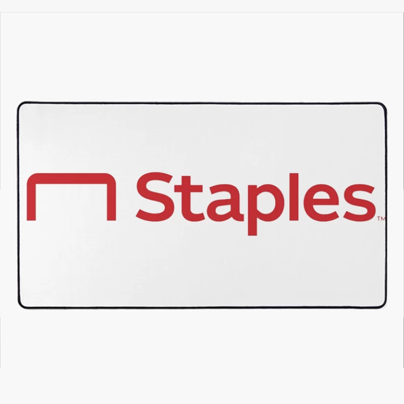 Staples Office Supply Retail Company Logo in Red Desk Mat