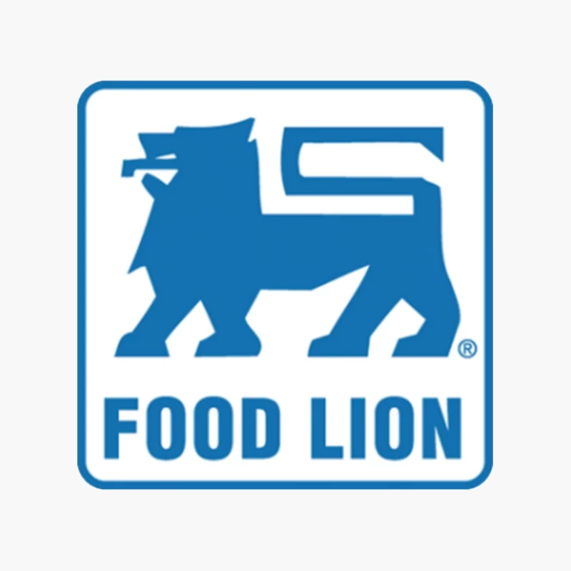 Food Lion Supermarket Chain Blue Logo with Lion Symbol Cotton Tote Bag