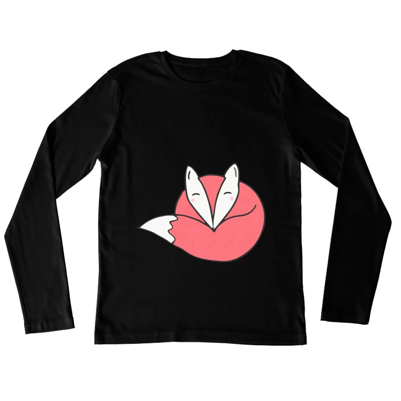 Renard adorable endormi Femme Manches Longues T-Shirt