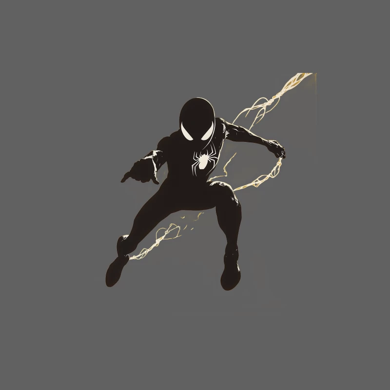 Spider-Man Silhouette: Iconic Superhero in Action Pose Male Tank Top