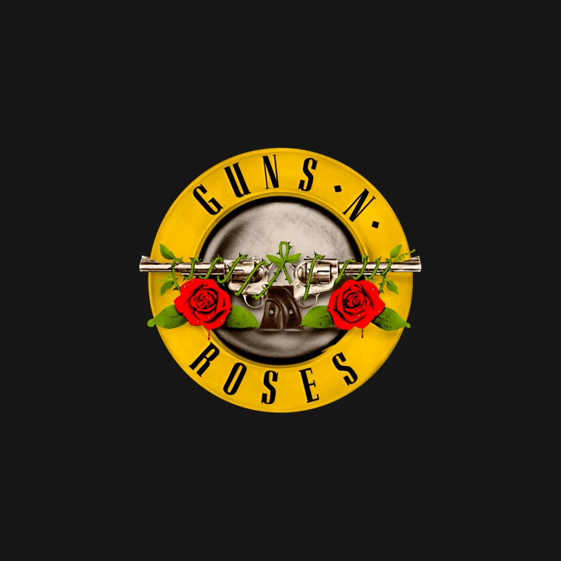 Guns N' Roses Classic Rock Band Logo with Pistols and Roses Desk Mat