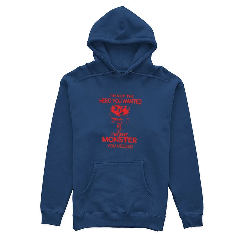 Hero vs Monster Quote Design Female Pullover Hoodie