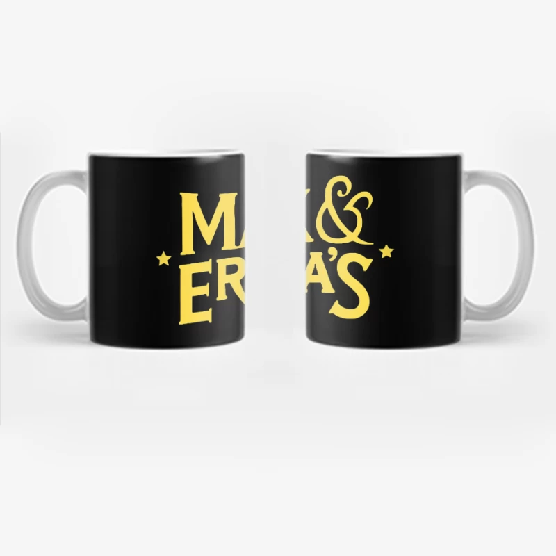 Max & Erma's Yellow Typography Logo Design Coffee Mug