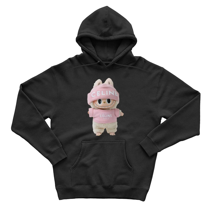 Kuscheltier mit rosa Outfit von Celine Herren Pullover Hoodie