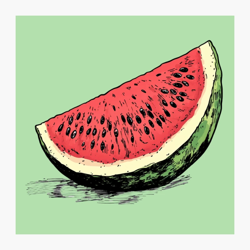 Juicy Watermelon Slice: Fresh Summer Fruit Illustration Pin