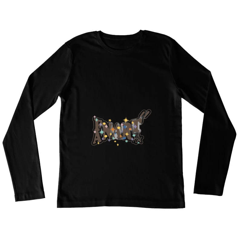 Buntes FNART-Design mit Sternen Damen Langarm T-Shirt