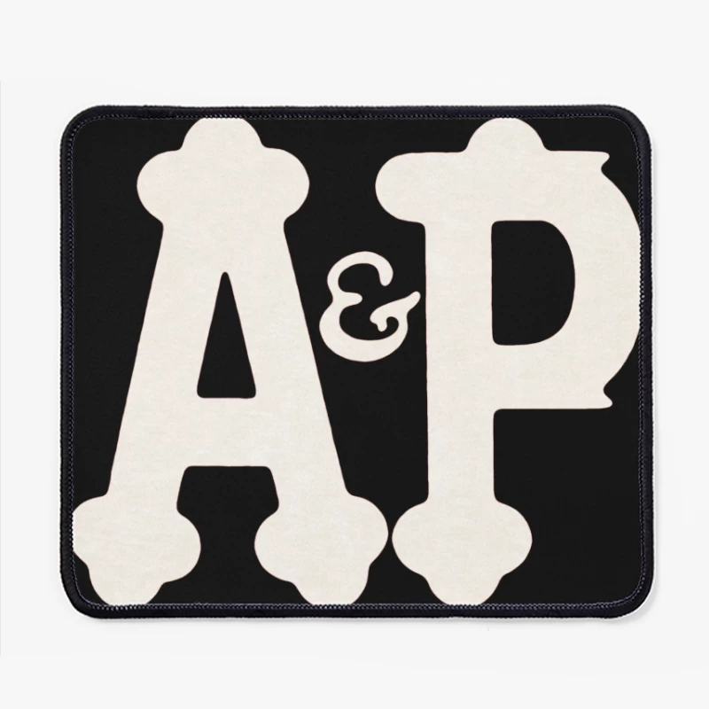 Decorative White AP Letters with Ampersand Mouse Pad