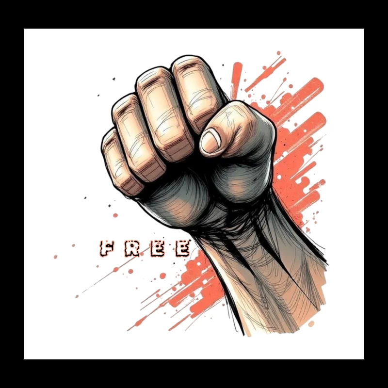 Raised Fist Symbol of Freedom and Resistance Throw Pillow