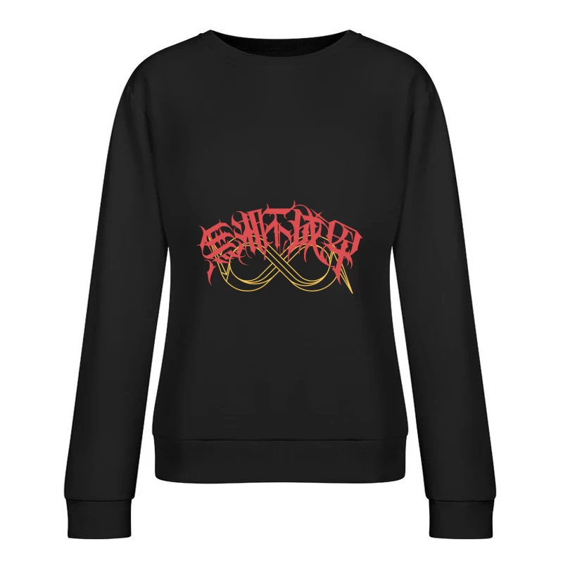 Komplexes Tribal-Lettering Damen Pullover Sweatshirt