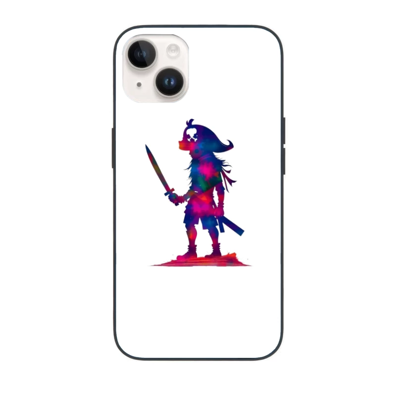 Cosmic Pirate Silhouette with Sword iPhone Case