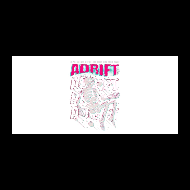 Adrift Skeletal Typography Design in Retro Punk Style Coffee Mug