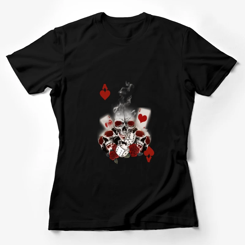 Skelettschädel und Spielkarten Damen T-Shirt