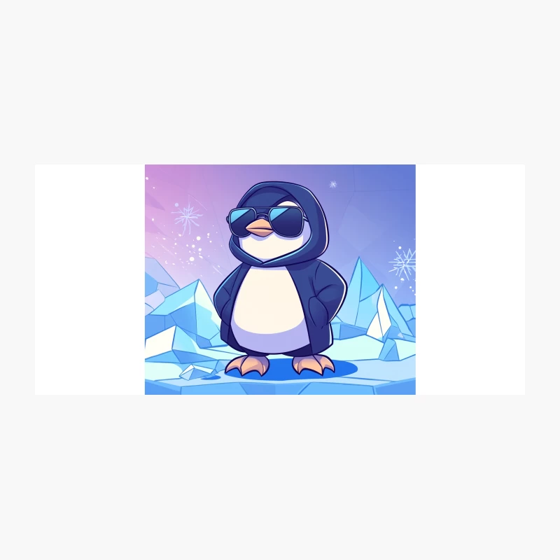 Cool Cartoon Penguin with Sunglasses in Arctic Ice Coffee Mug