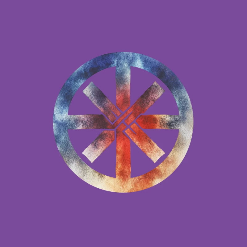 Abstract Watercolor Spiritual Symbol with Geometric Design Female T-Shirt
