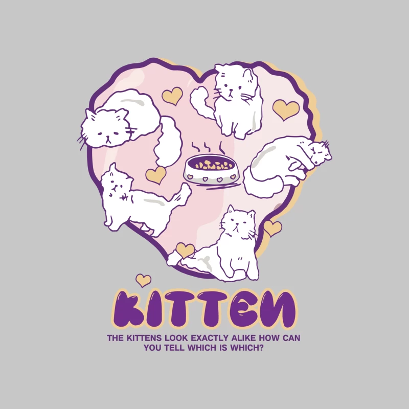 Niedliche Kätzchen bilden ein Herz Herren Langarm T-Shirt