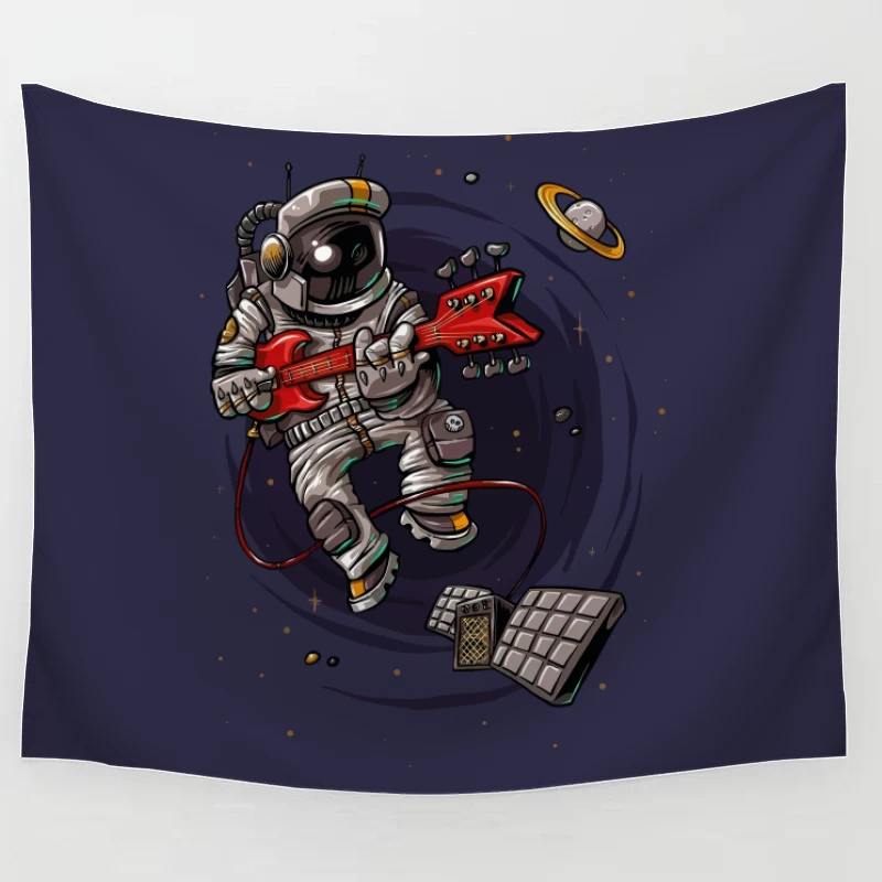 Astronaut Rocker in Space Tapestry