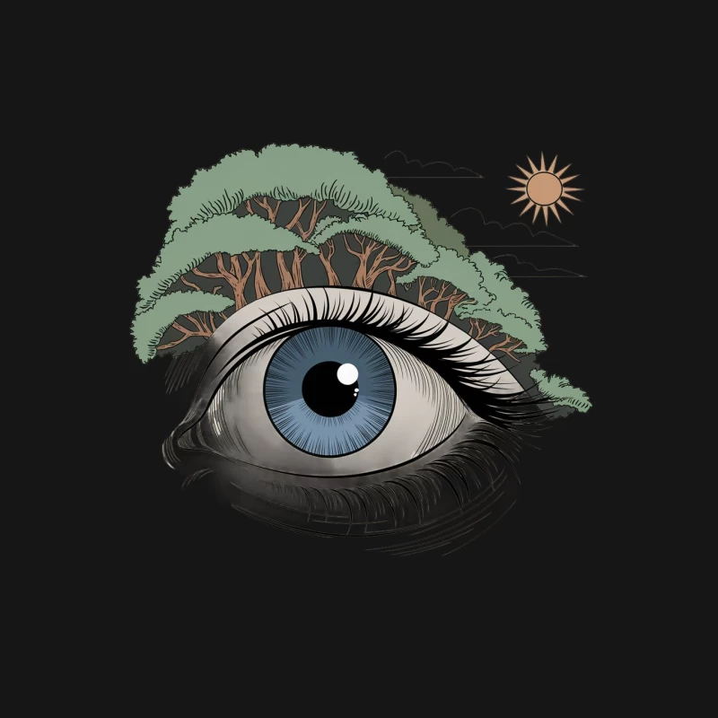 Surreal Eye with Nature Landscape: A Vision of Imagination Mouse Pad