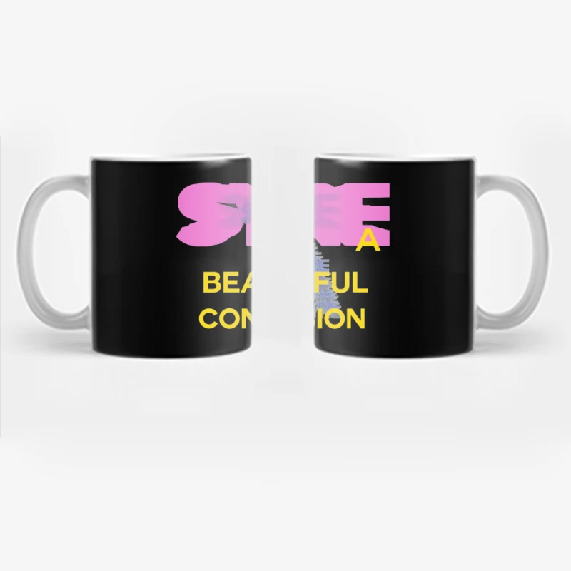 Beautiful Confusion: Abstract Typography Design Coffee Mug