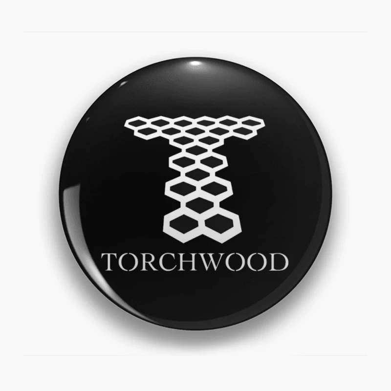 Torchwood Series Geometric Hexagonal Logo Design Pin